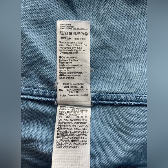 Muji Women Blue Denim Pockets Dress Small - Picture 7 of 8